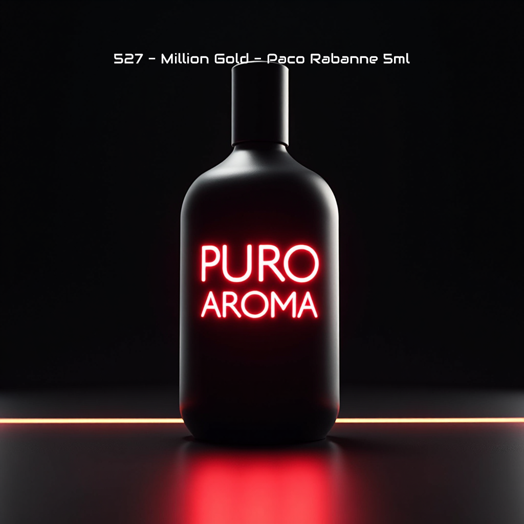 Perfume Nº 527 Masculino - Amaderada Aromática - Paco Rabanne Million Gold - Cálido Especiado, Canela, Ámbar, Cuero, Cítrico