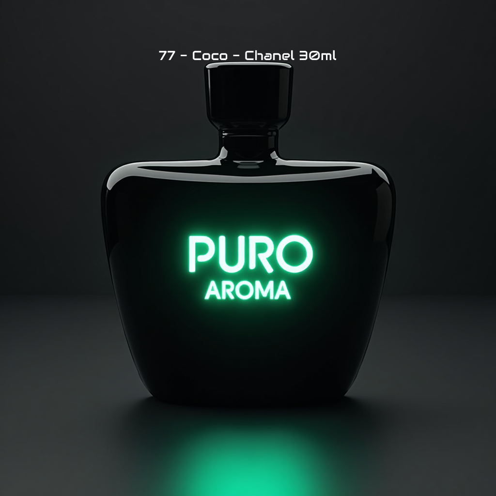 Perfume Nº 77 Femenino - Oriental Especiada - Chanel Coco - Ámbar, Cálido Especiado, Dulce, Atalcado, Amaderado