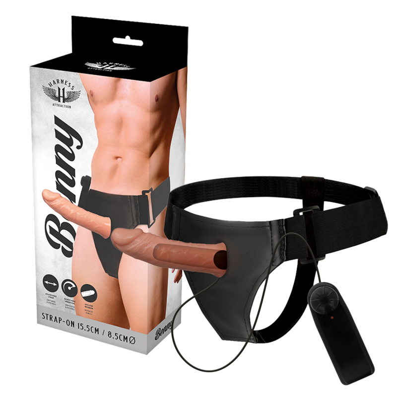 HARNESS ATTRACTION - ARNÉS HUECO BENNY CON VIBRADOR 15 CM -O- 4.5 CM