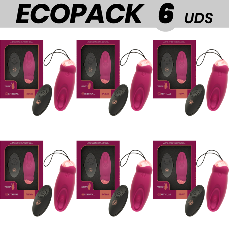 ECOPACK 6 UDS - RITHUAL PRIYA HUEVO CONTROL REMOTO G-SPOT + VIBRACIÓN