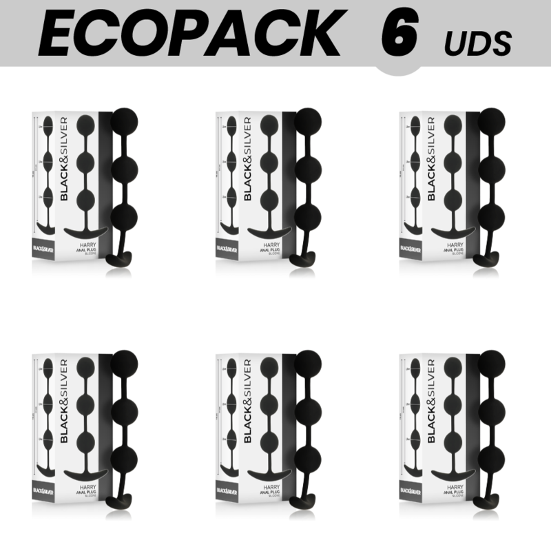 ECOPACK 6 UDS - BLACK&SILVER HARRY CADENA BOLAS ANALES 14 CM
