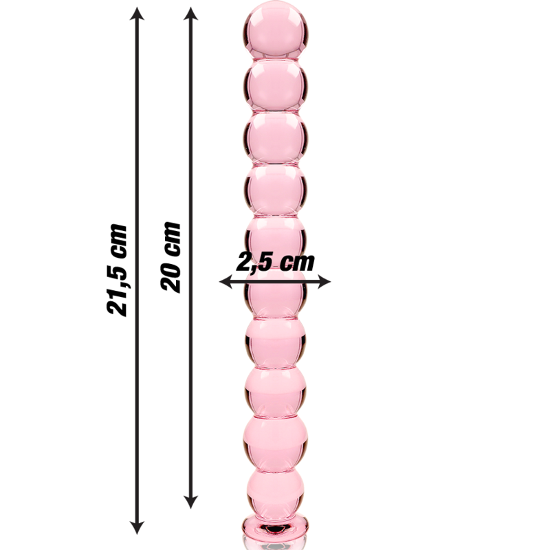 NEBULA SERIES BY IBIZA - MODELO 22 DILDO CRISTAL ROSA 21.5 CM -O- 2.5 CM