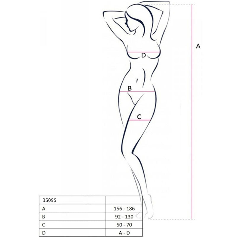 PASSION - BS095 BODYSTOCKING BLANCO TALLA ÚNICA