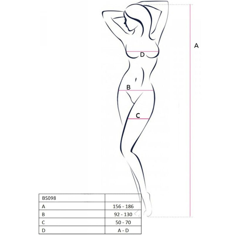 PASSION - BS098 BODYSTOCKING BLANCO TALLA ÚNICA