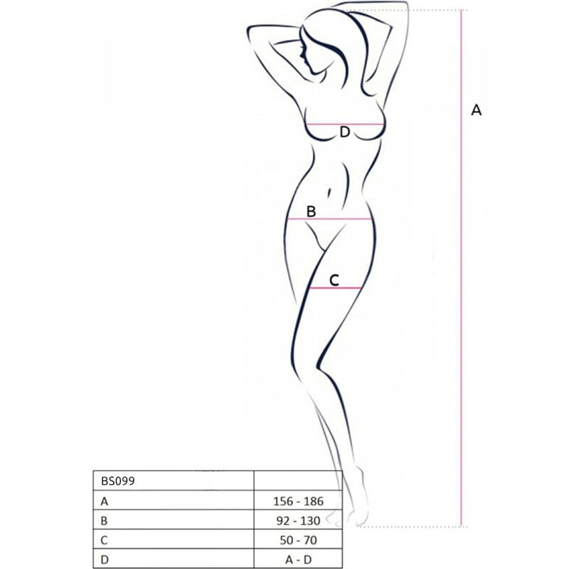 PASSION - BS099 BODYSTOCKING ROJO TALLA ÚNICA