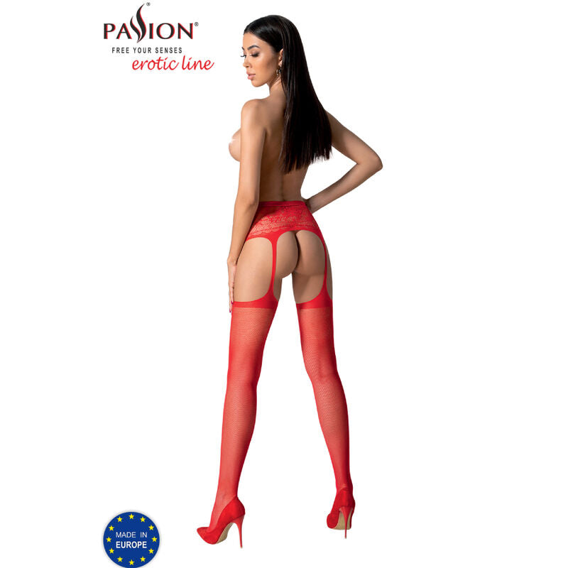 PASSION - S028 MEDIAS CON LIGUERO ROJO TALLA ÚNICA