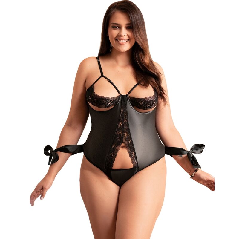 BRUMA SECRET - IDIA TEDDY SATINADO CON LAZADA PARA MANOS NEGRO XL/XXL