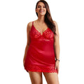 BRUMA SECRET - IRENE BABYDOLL SATINADO CON ENCAJE ROJO XL/XXL