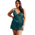 BRUMA SECRET - IRENE BABYDOLL SATINADO CON ENCAJE VERDE XL/XXL