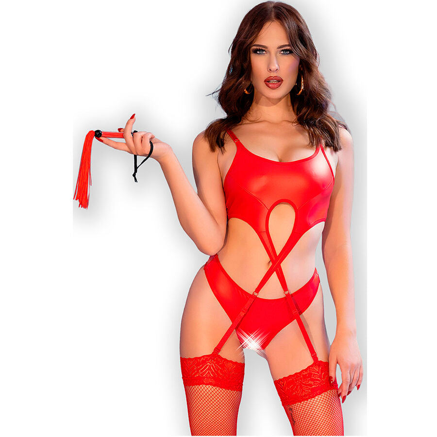 CHILIROSE - CR 4625 SET CUATRO PIEZAS CROTCHLESS ROJO M