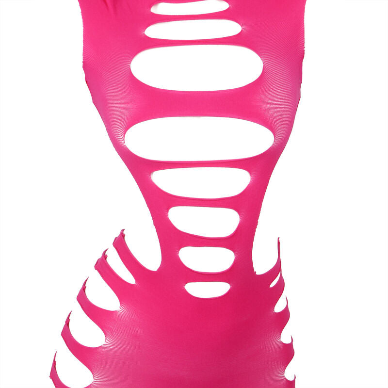 SUBBLIME - 952273 VESTIDO DE REJILLA ELÁSTICO MANGA LARGA ROSA TALLA ÚNICA