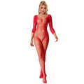 SUBBLIME - 952419 BODYSTOCKING DE REJILLA CON DIAMANTES MANGA LARGA ROJO XS/M