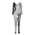 PASSION - BS 107 BODYSTOCKING ROJO TALLA ÚNICA