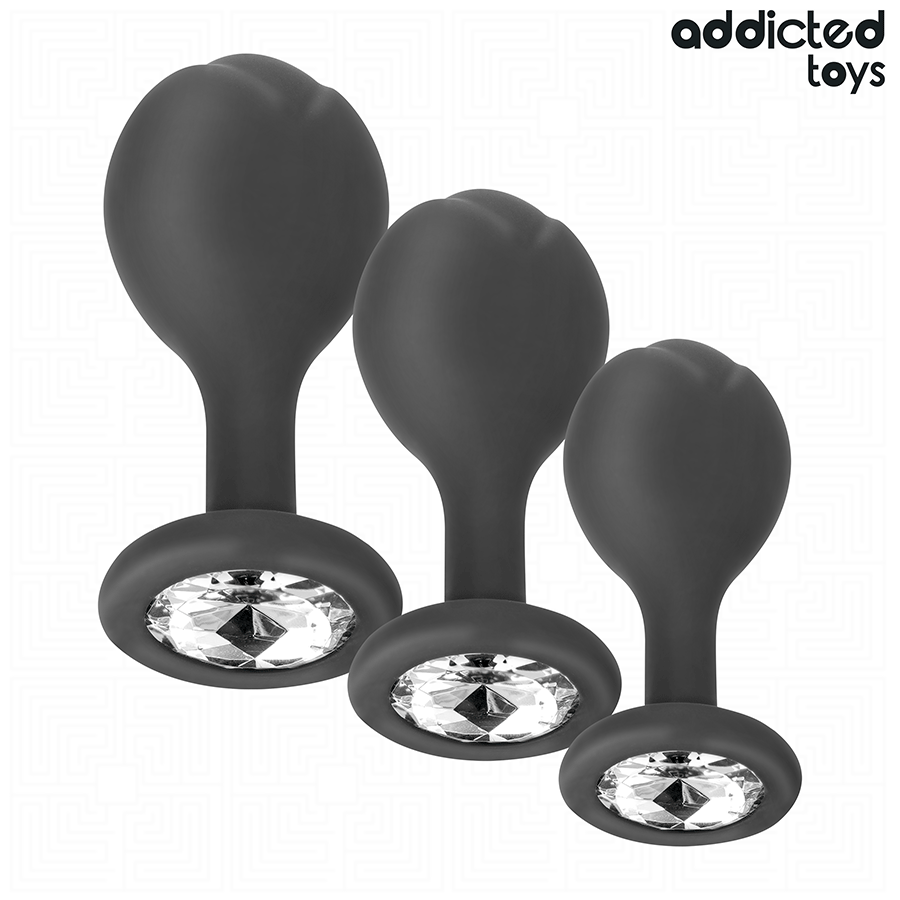 ADDICTED TOYS - SET DE 3 PLUG SILICONA ANAL CON JOYA