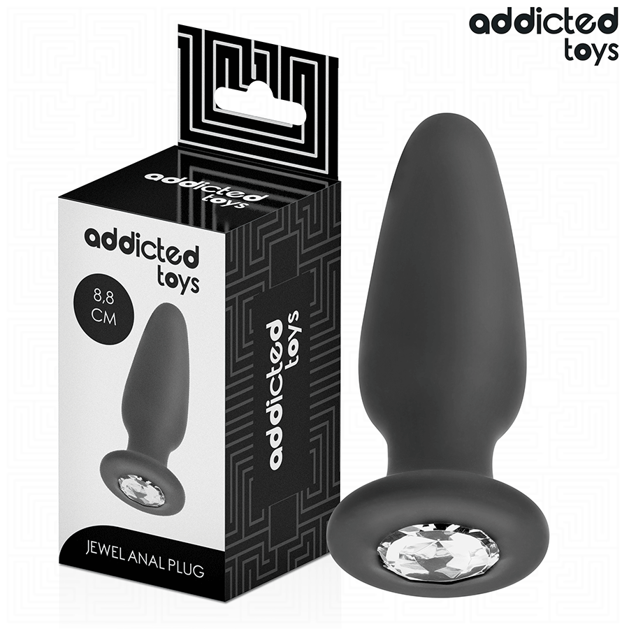 ADDICTED TOYS - PLUG ANAL CON JOYA SILICONA TALLA S 8,8 CM