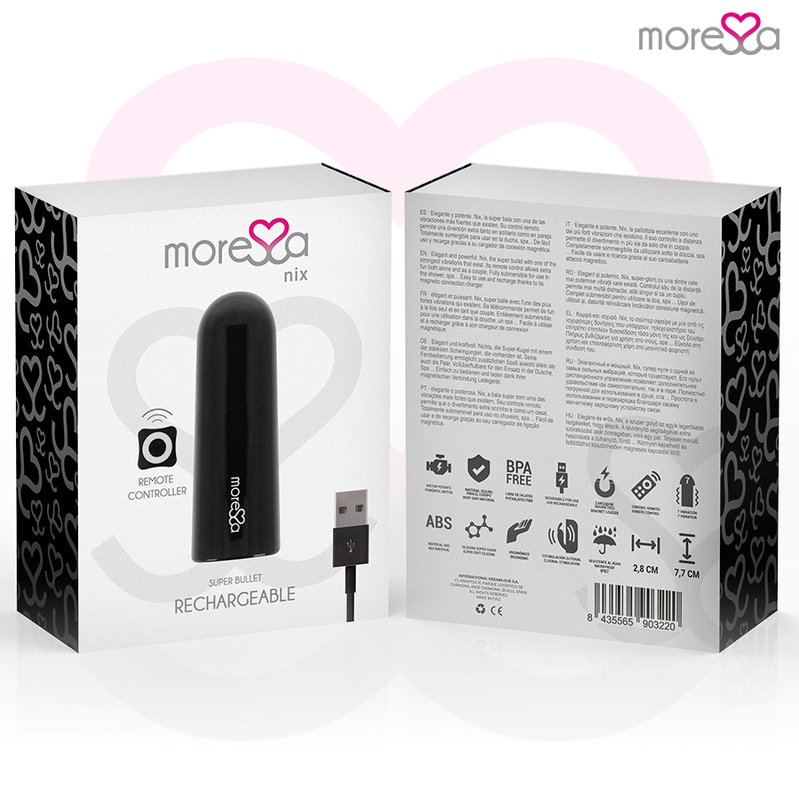 MORESSA - NIX POTENTE VIBRADOR MULTI JUEGOS CONTROL REMOTO NEGRO