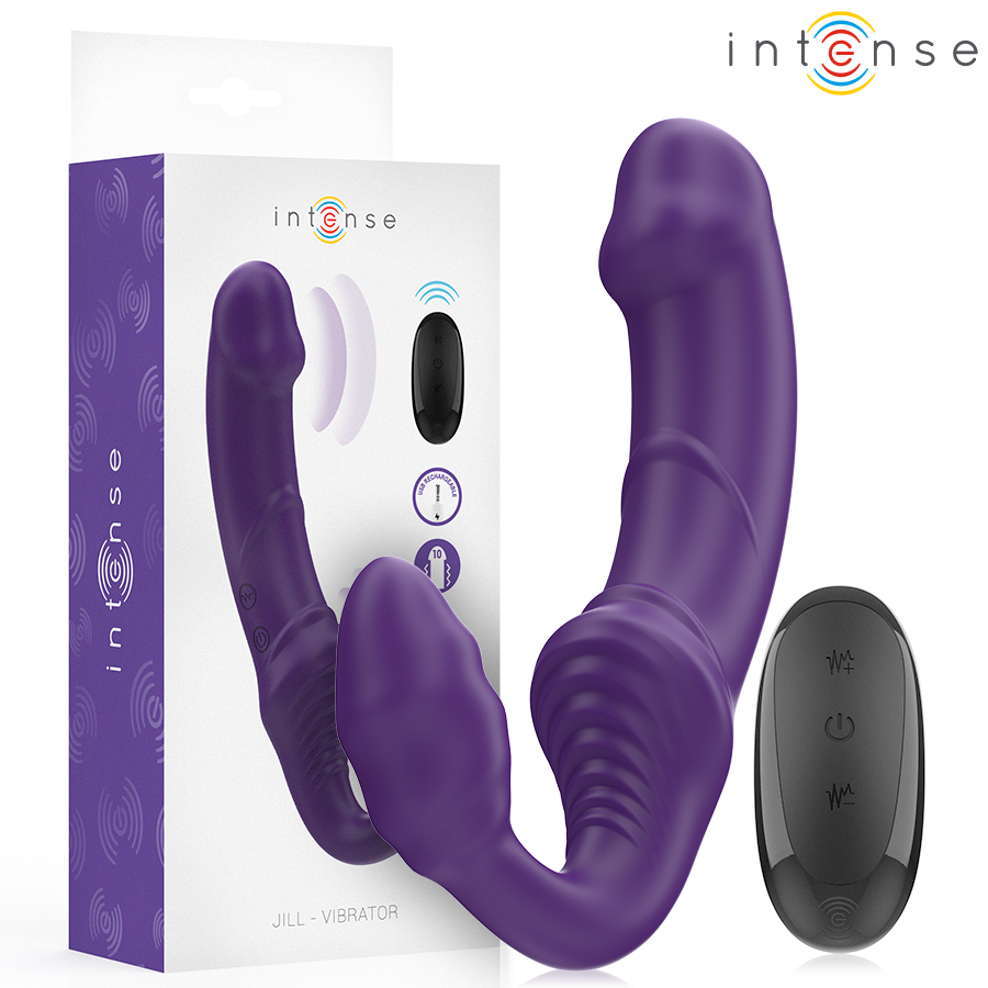 INTENSE - JILL VIBRADOR DOBLE 20 CM VIOLETA CONTROL REMOTO