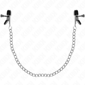 KINK - PINZAS PARA PEZONES PLANAS NEGRO CON CADENA PLATEADO 34 CM