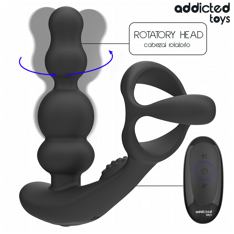 ADDICTED TOYS - MASAJEADOR PROSTÁTICO ROTATORIO CONTROL REMOTO