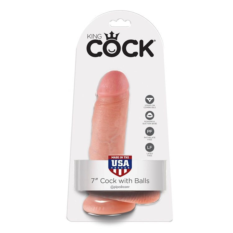KING COCK - 7 PENE REALÍSTICO NATURAL 17.8 CM