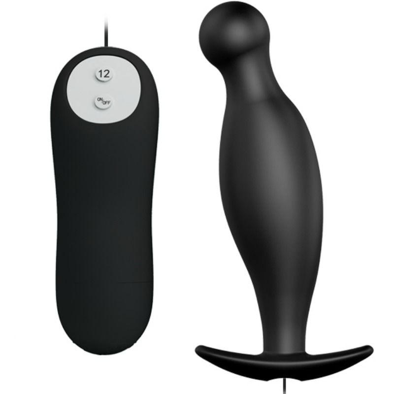 PRETTY LOVE - PLUG ANAL SILICONA 12 MODOS VIBRACIÓN NEGRO