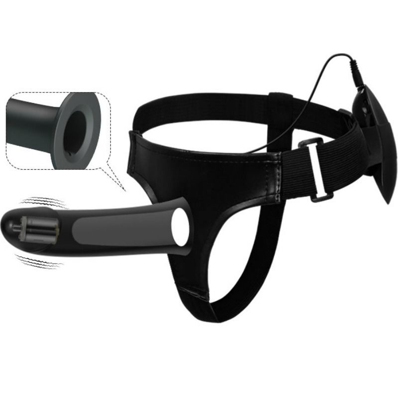 PRETTY LOVE - VITO STRAP ON CON DILDO HUECO Y VIBRACIÓN 17.3 CM