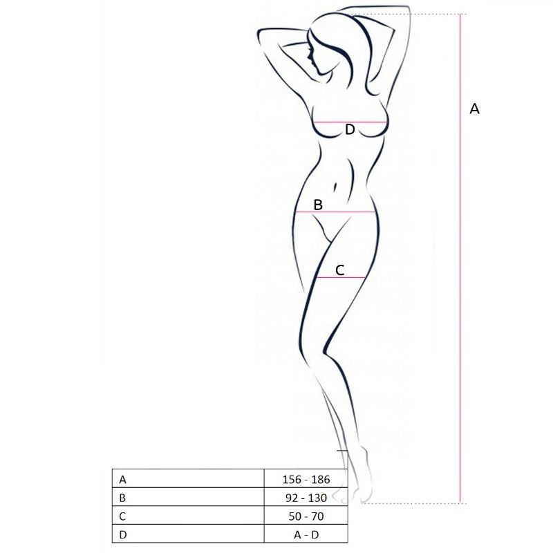 PASSION - WOMAN BS046 BODYSTOCKING ROJO TALLA ÚNICA