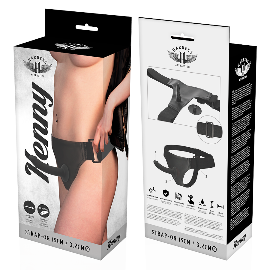 HARNESS ATTRACTION - ARNÉS SILICONA KENNY 15 CM -O- 3.2 CM