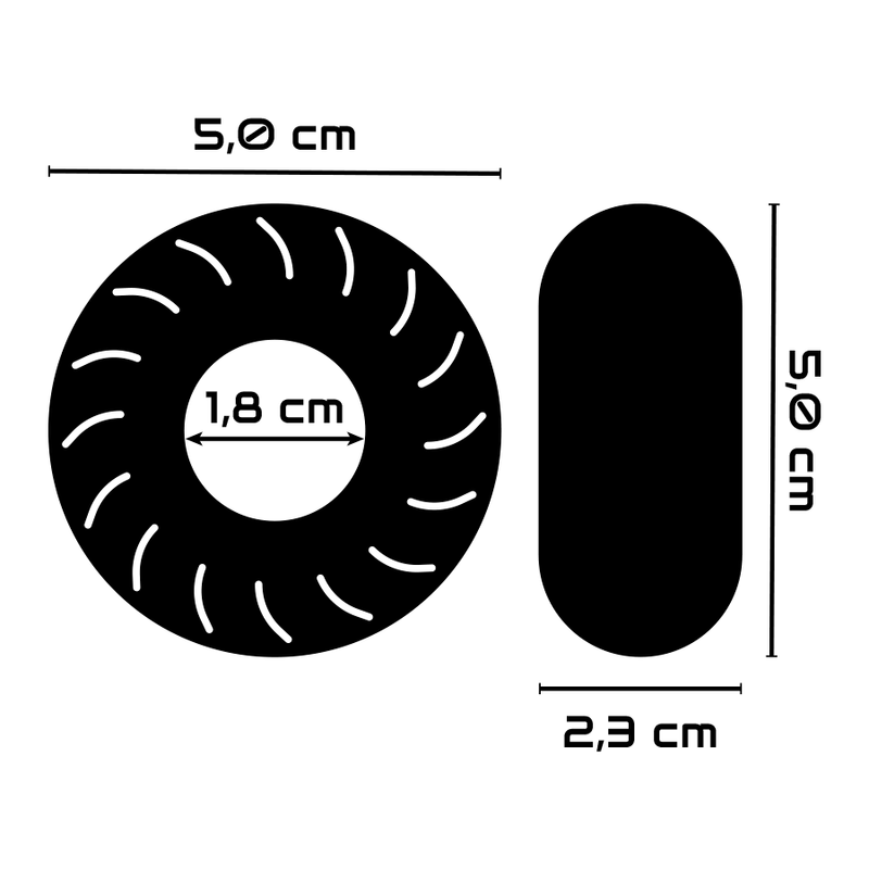 POWERING - SUPER FLEXIBLE Y RESISTENTE ANILLO PENE 5CM PR08 NEGRO